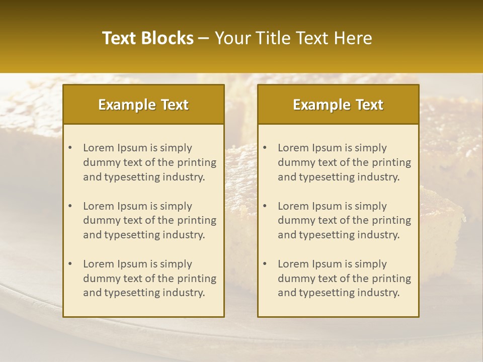 A Wooden Plate Topped With Pieces Of Cake PowerPoint Template