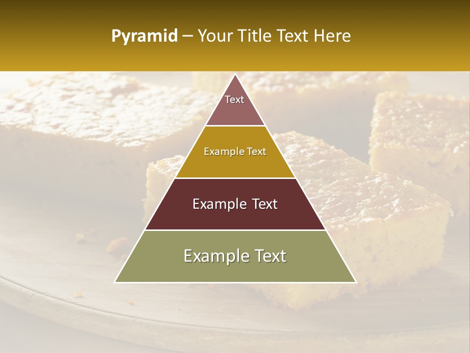A Wooden Plate Topped With Pieces Of Cake PowerPoint Template