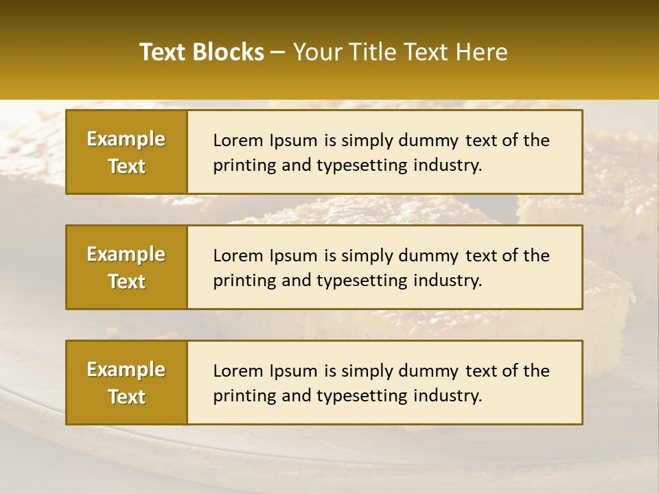 A Wooden Plate Topped With Pieces Of Cake PowerPoint Template