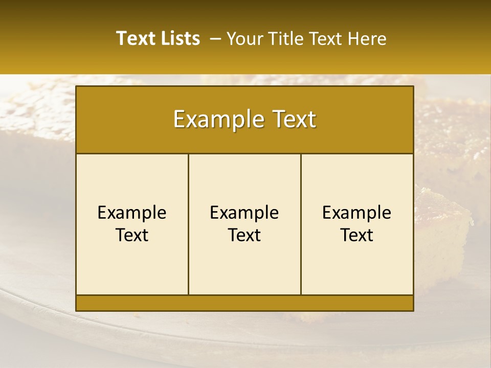 A Wooden Plate Topped With Pieces Of Cake PowerPoint Template