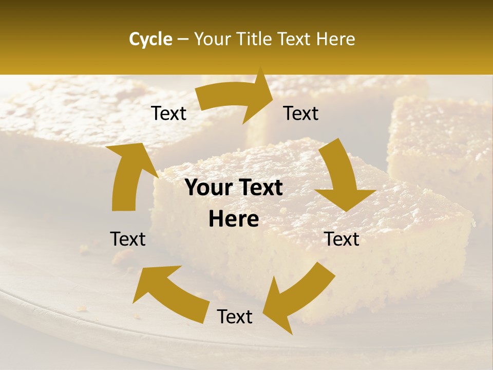 A Wooden Plate Topped With Pieces Of Cake PowerPoint Template