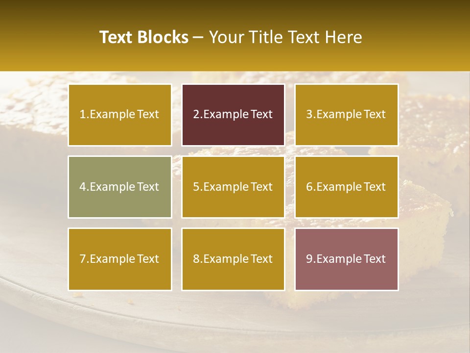 A Wooden Plate Topped With Pieces Of Cake PowerPoint Template