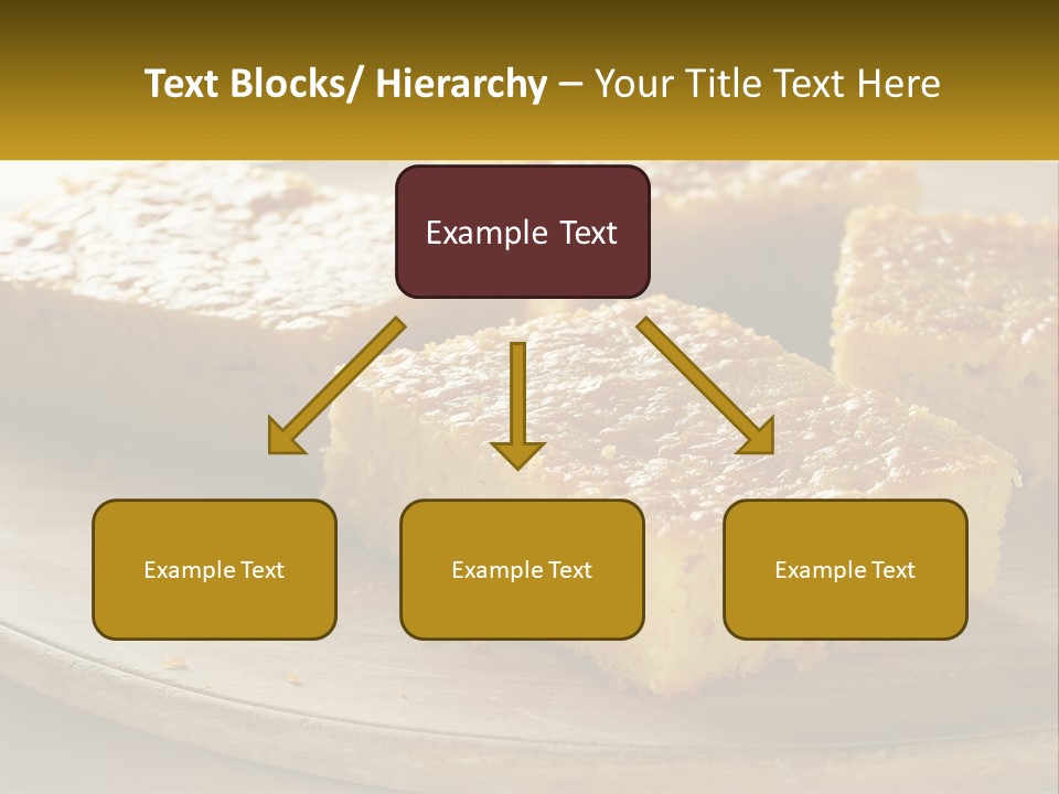 A Wooden Plate Topped With Pieces Of Cake PowerPoint Template
