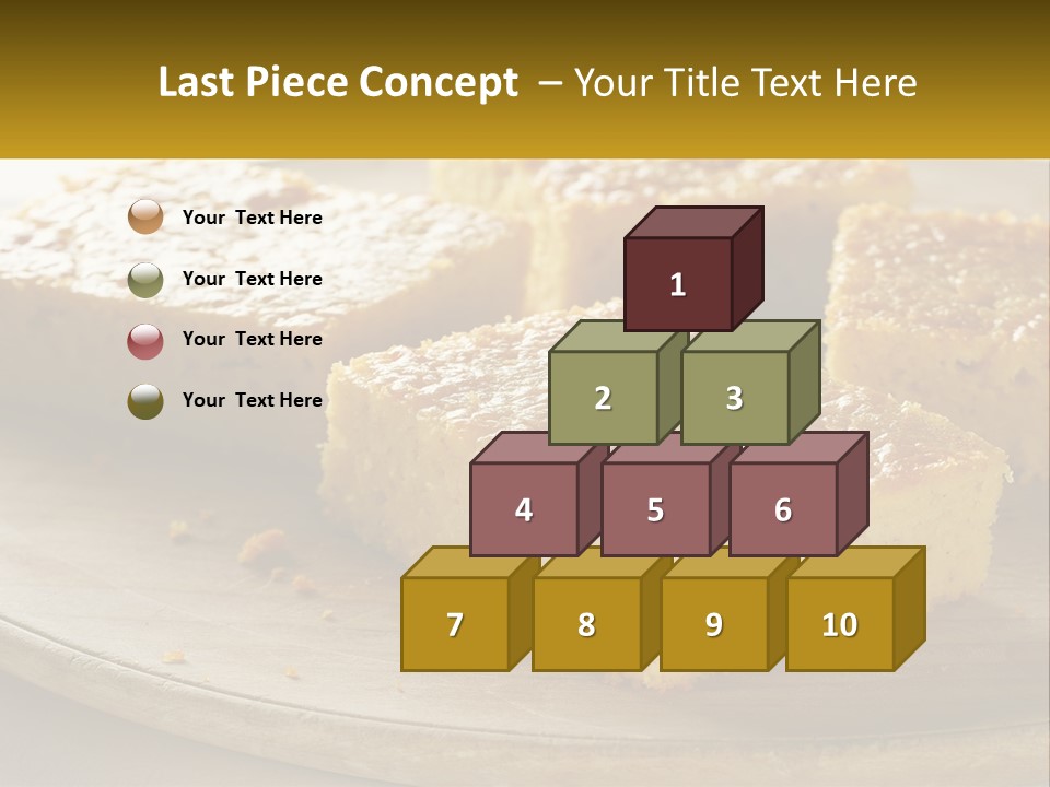 A Wooden Plate Topped With Pieces Of Cake PowerPoint Template
