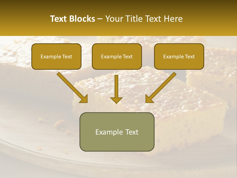 A Wooden Plate Topped With Pieces Of Cake PowerPoint Template