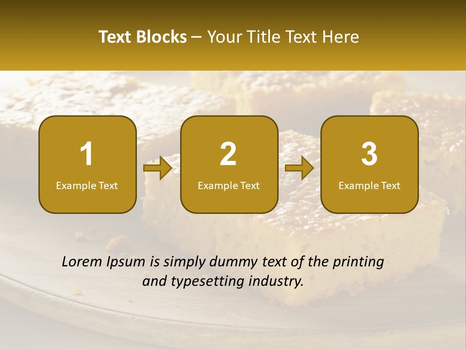 A Wooden Plate Topped With Pieces Of Cake PowerPoint Template