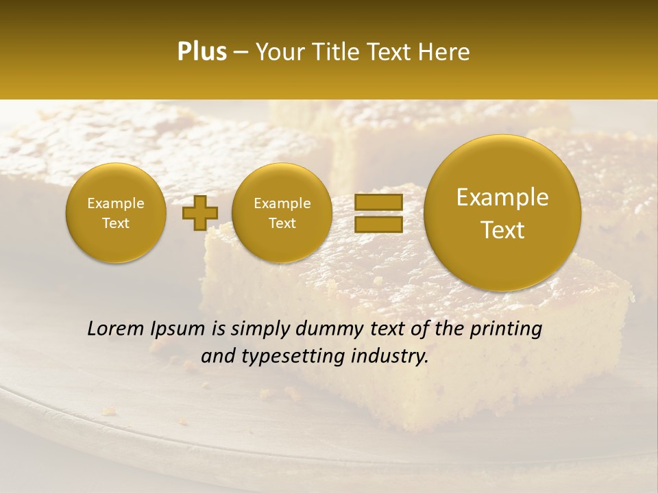 A Wooden Plate Topped With Pieces Of Cake PowerPoint Template