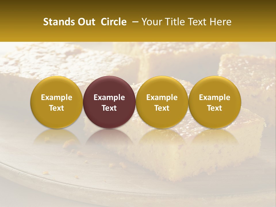 A Wooden Plate Topped With Pieces Of Cake PowerPoint Template