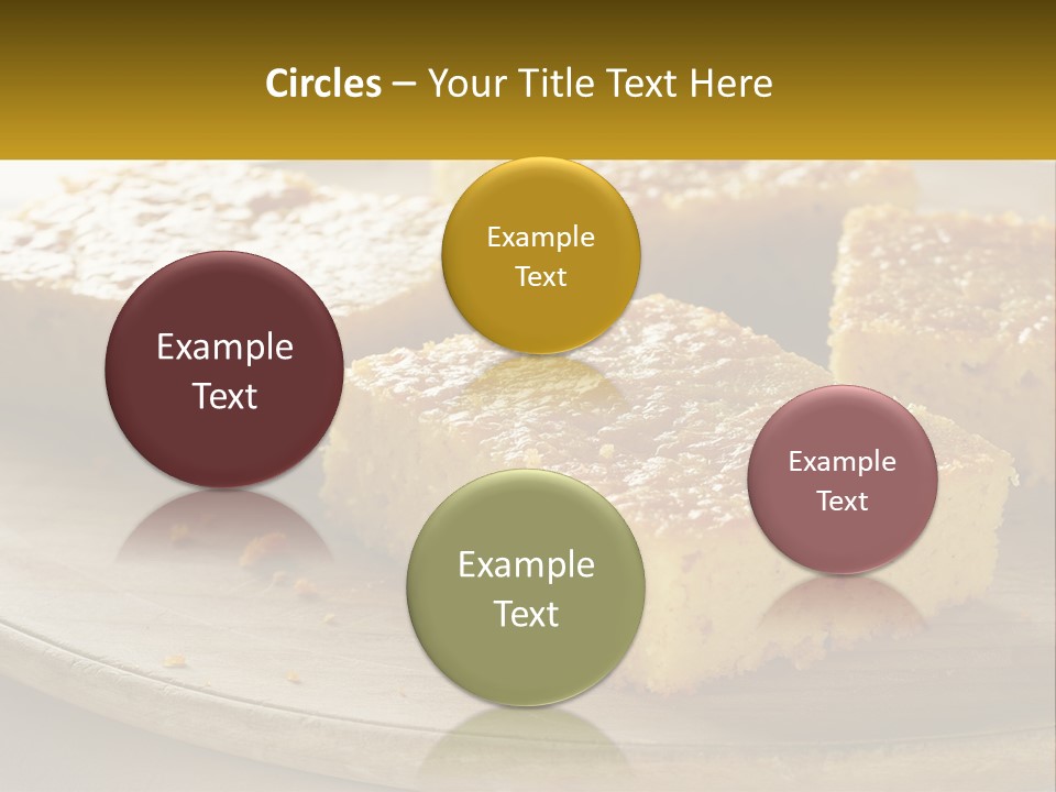 A Wooden Plate Topped With Pieces Of Cake PowerPoint Template