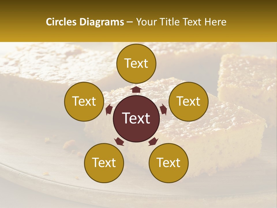 A Wooden Plate Topped With Pieces Of Cake PowerPoint Template