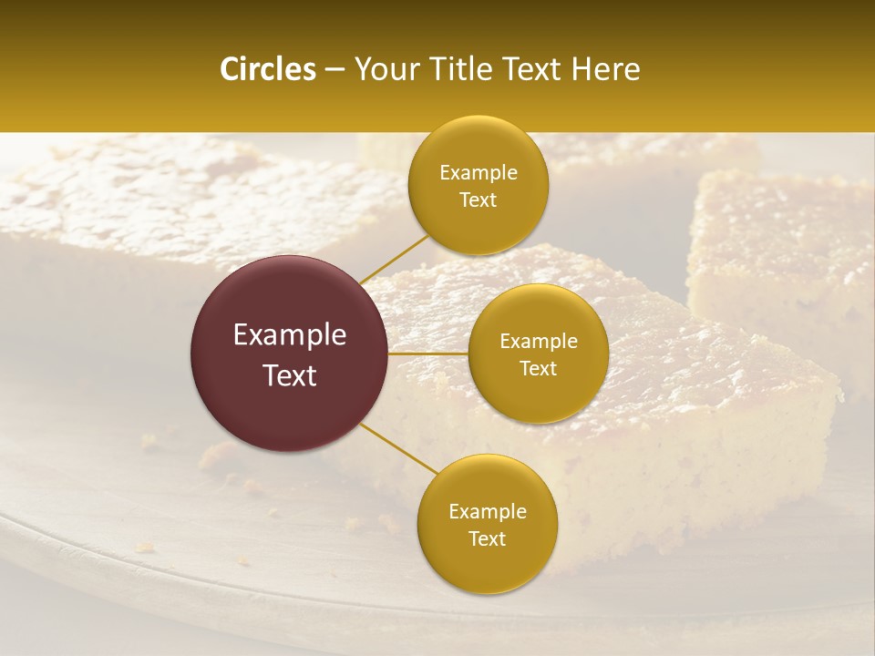 A Wooden Plate Topped With Pieces Of Cake PowerPoint Template