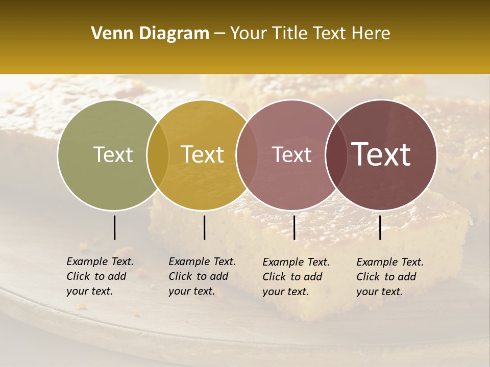 A Wooden Plate Topped With Pieces Of Cake PowerPoint Template