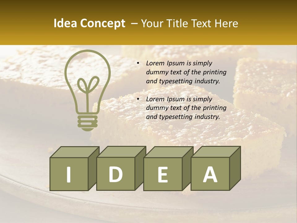 A Wooden Plate Topped With Pieces Of Cake PowerPoint Template
