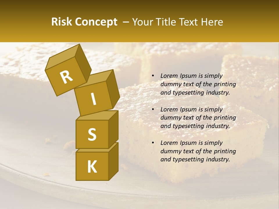 A Wooden Plate Topped With Pieces Of Cake PowerPoint Template