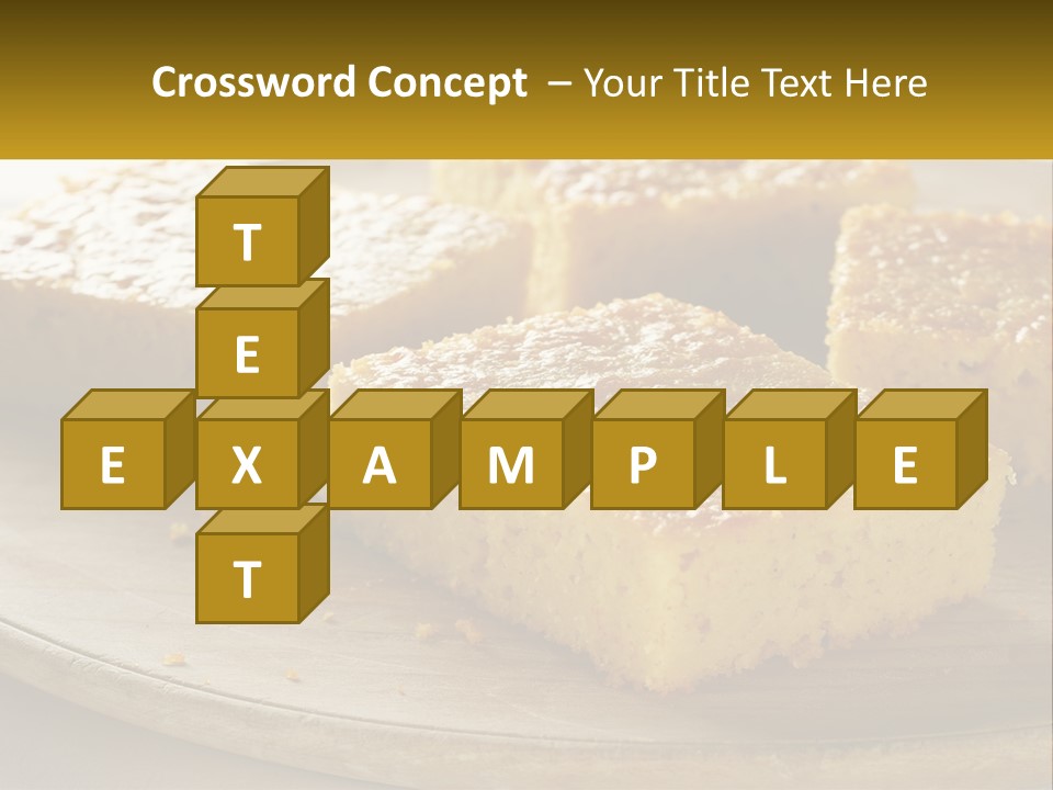 A Wooden Plate Topped With Pieces Of Cake PowerPoint Template