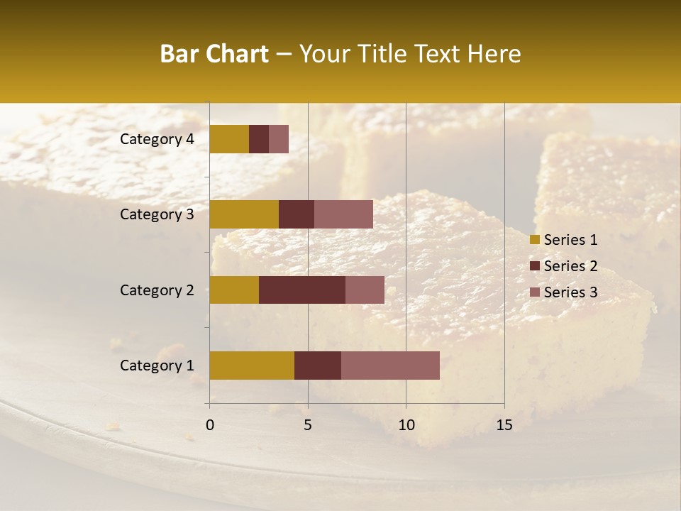 A Wooden Plate Topped With Pieces Of Cake PowerPoint Template