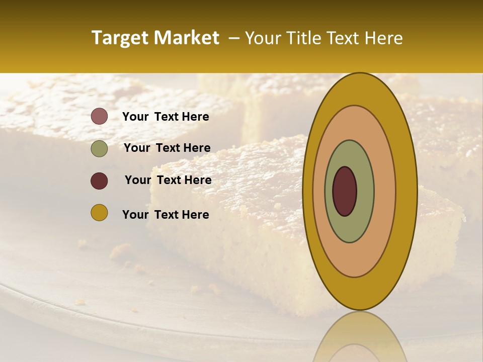 A Wooden Plate Topped With Pieces Of Cake PowerPoint Template