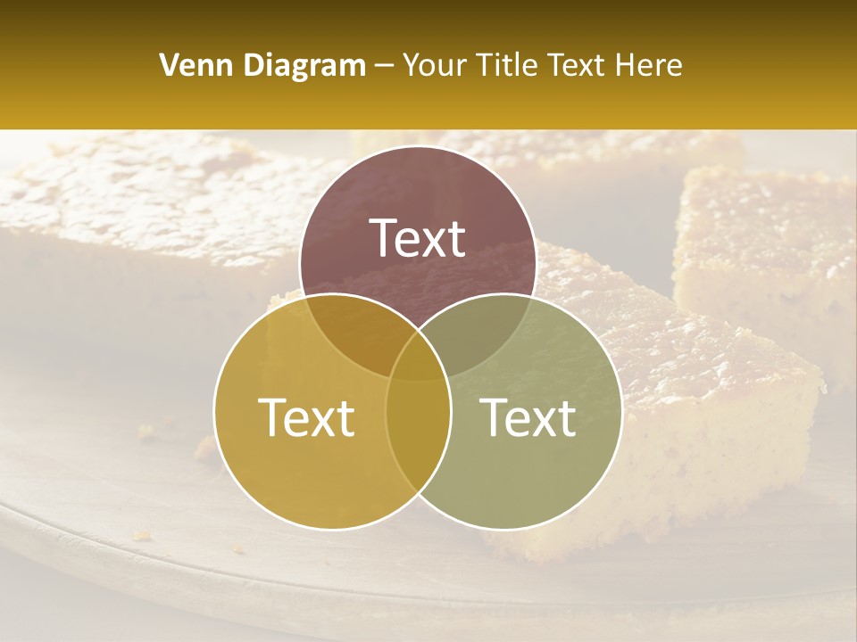 A Wooden Plate Topped With Pieces Of Cake PowerPoint Template