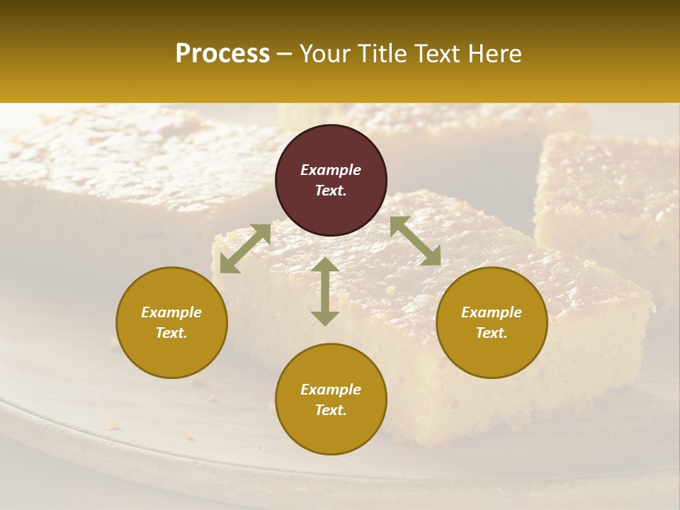 A Wooden Plate Topped With Pieces Of Cake PowerPoint Template
