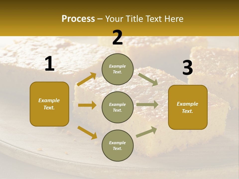 A Wooden Plate Topped With Pieces Of Cake PowerPoint Template