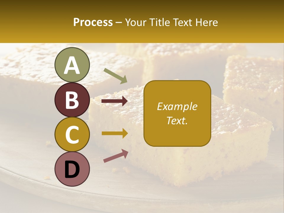 A Wooden Plate Topped With Pieces Of Cake PowerPoint Template