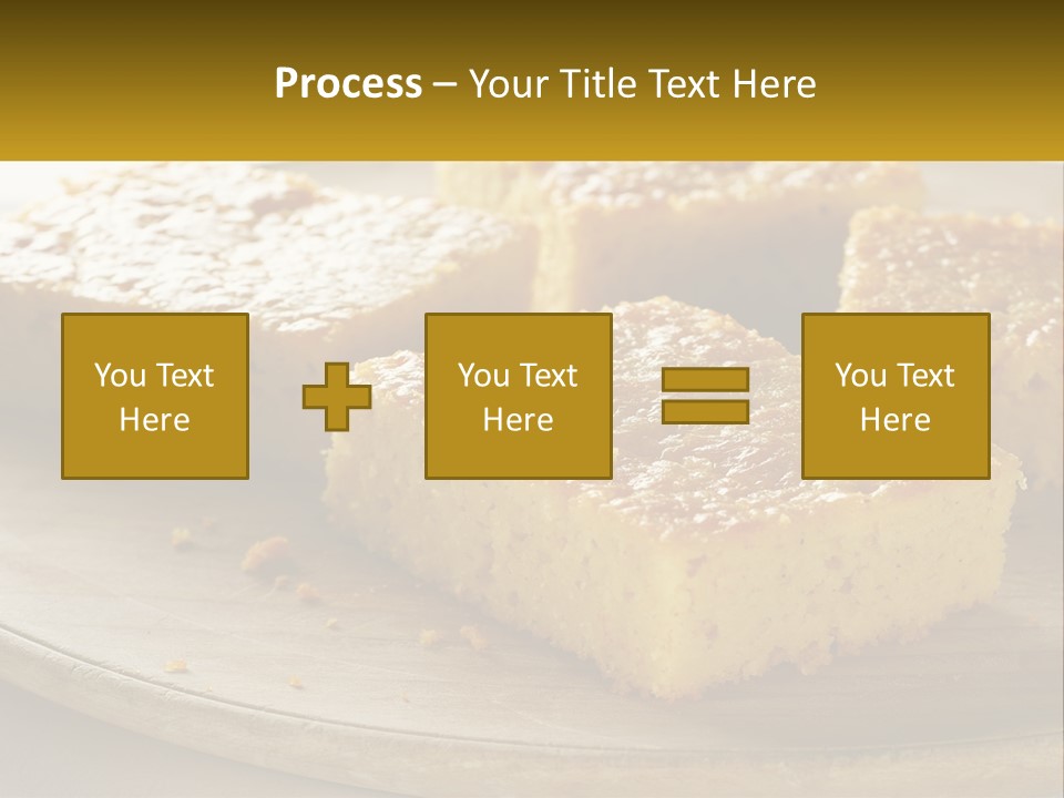 A Wooden Plate Topped With Pieces Of Cake PowerPoint Template