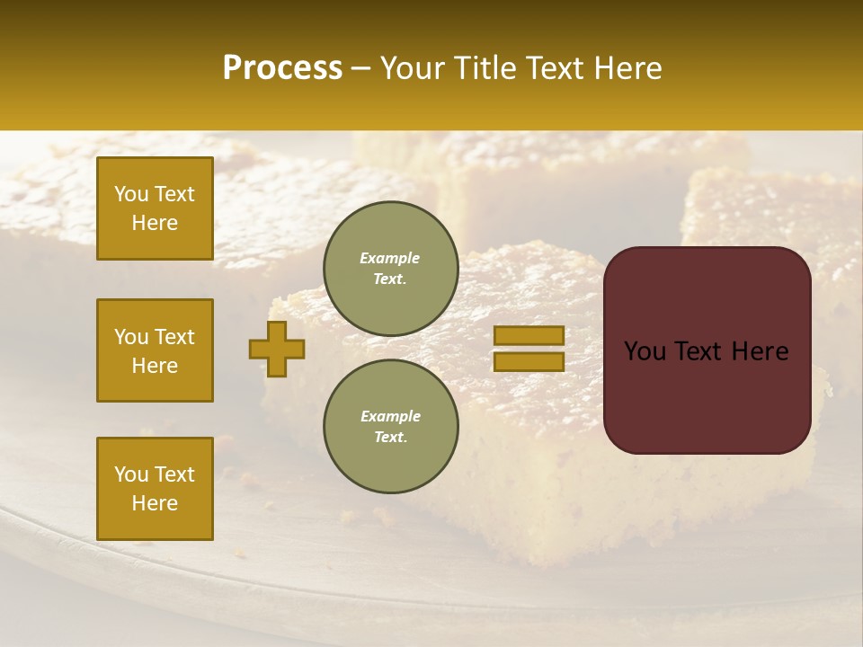 A Wooden Plate Topped With Pieces Of Cake PowerPoint Template