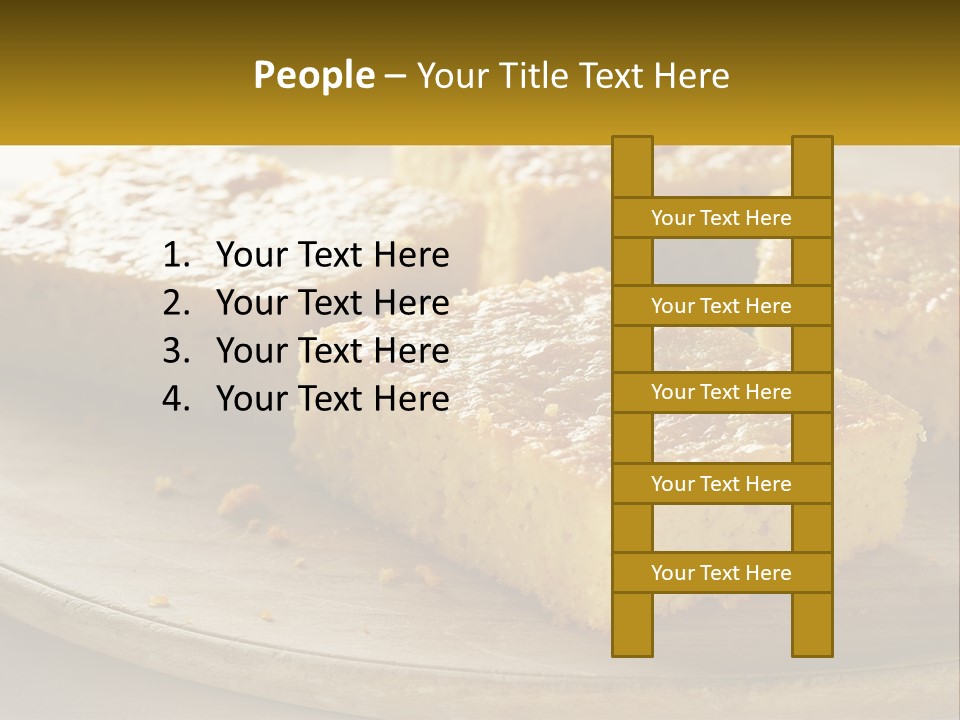 A Wooden Plate Topped With Pieces Of Cake PowerPoint Template