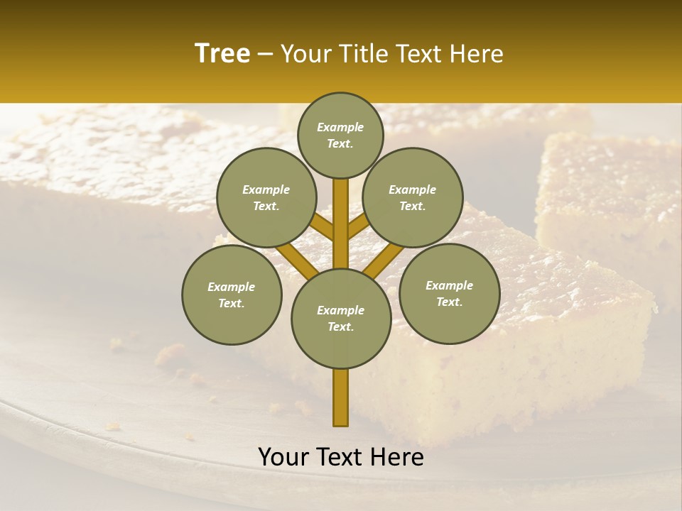 A Wooden Plate Topped With Pieces Of Cake PowerPoint Template
