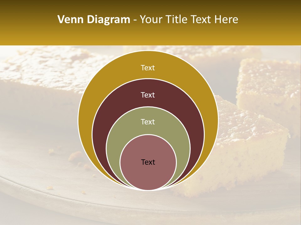 A Wooden Plate Topped With Pieces Of Cake PowerPoint Template