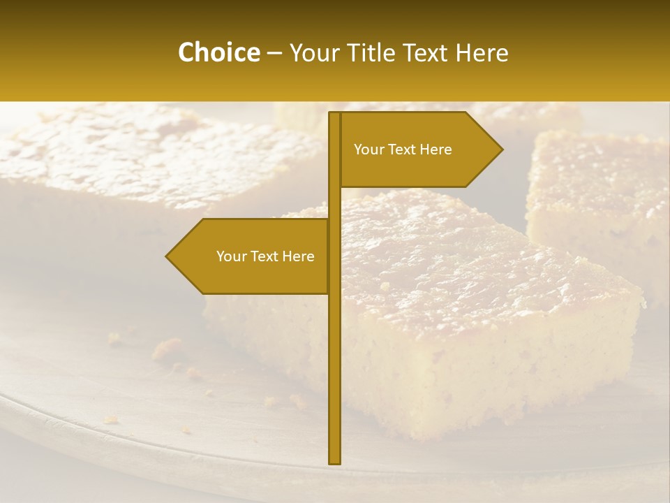 A Wooden Plate Topped With Pieces Of Cake PowerPoint Template