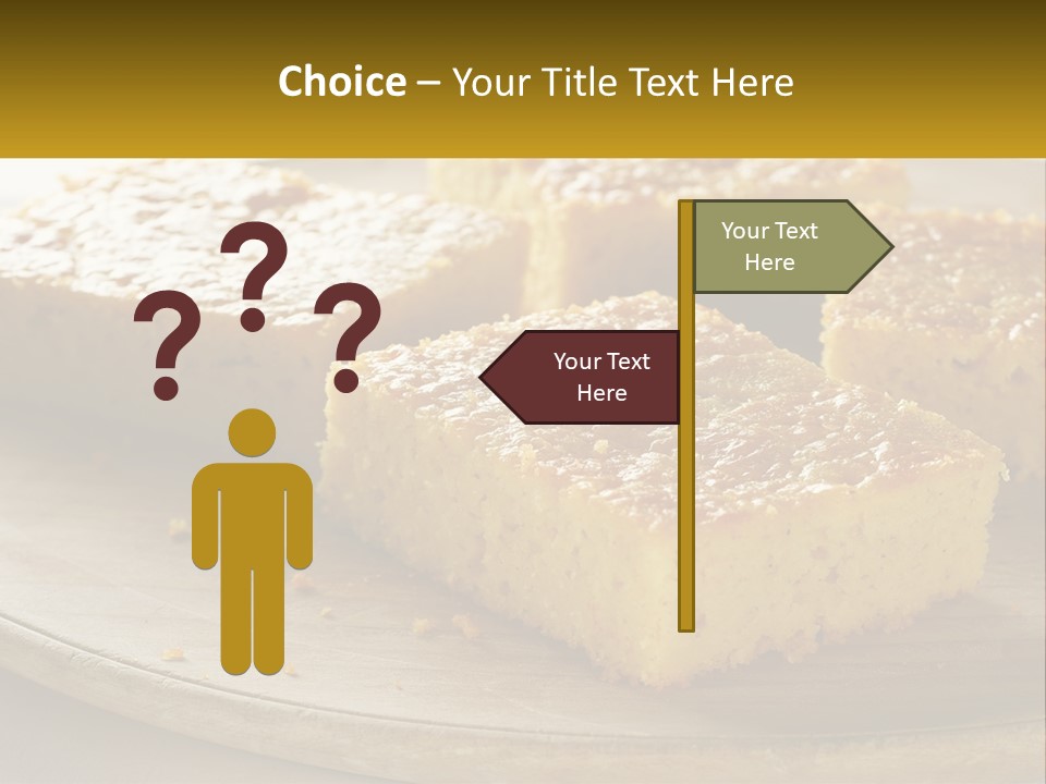 A Wooden Plate Topped With Pieces Of Cake PowerPoint Template