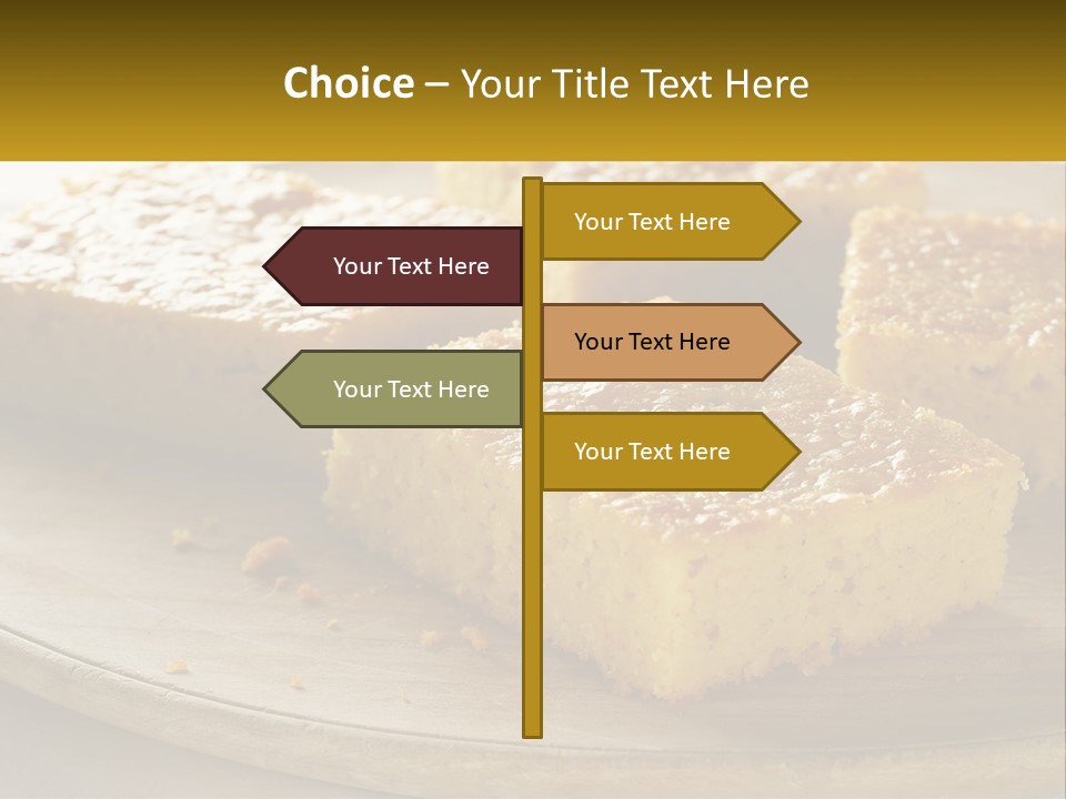 A Wooden Plate Topped With Pieces Of Cake PowerPoint Template