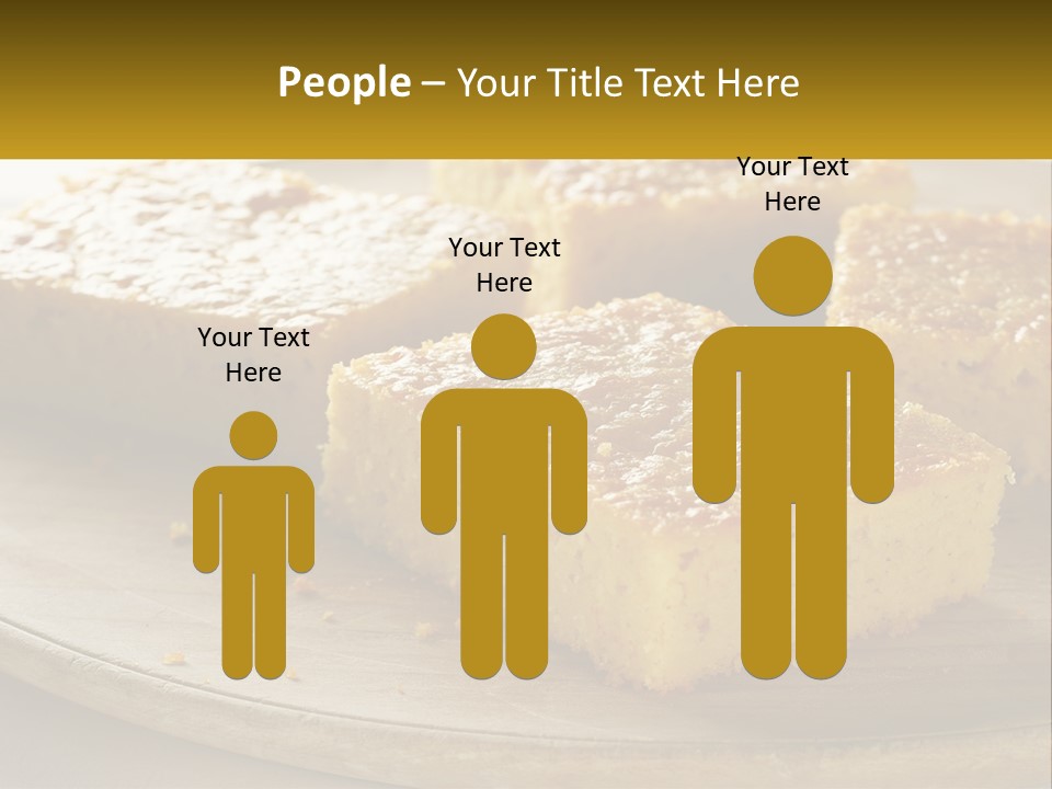 A Wooden Plate Topped With Pieces Of Cake PowerPoint Template