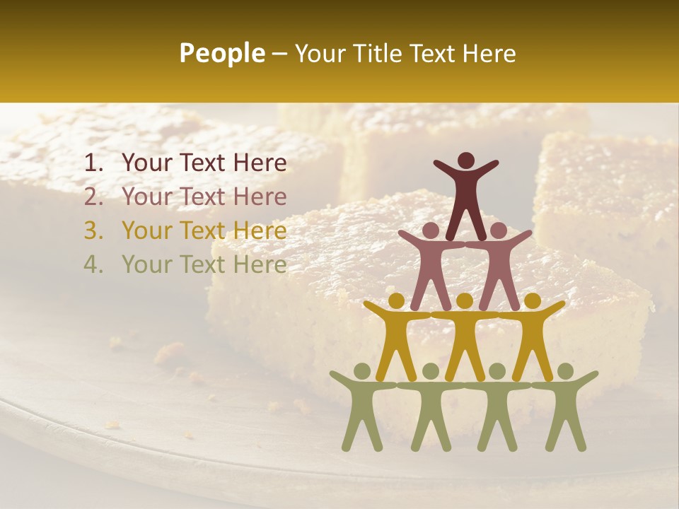 A Wooden Plate Topped With Pieces Of Cake PowerPoint Template