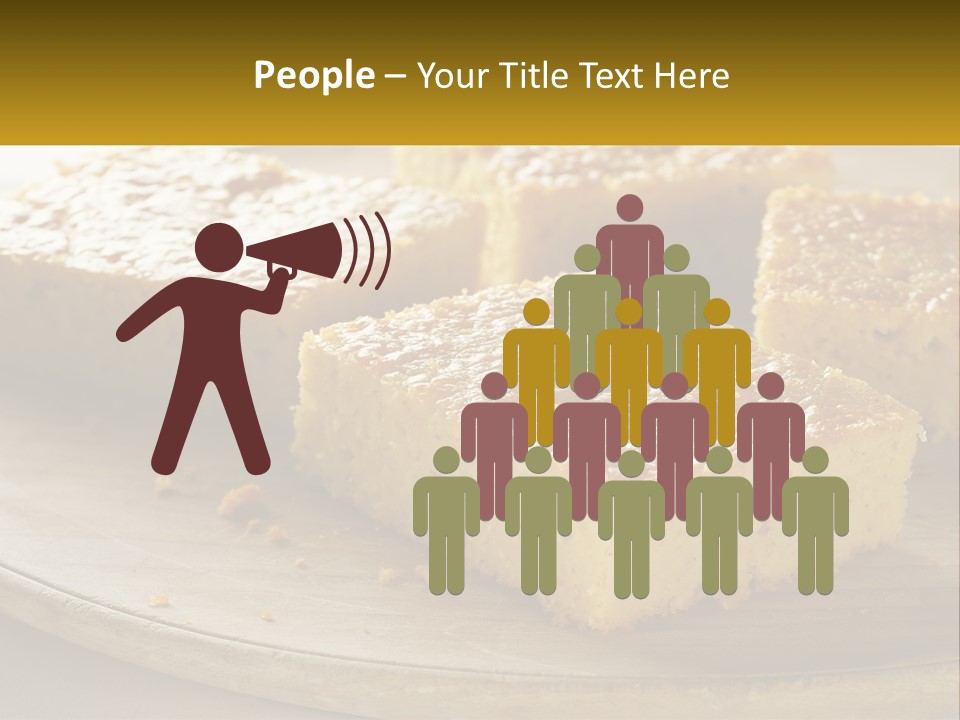 A Wooden Plate Topped With Pieces Of Cake PowerPoint Template