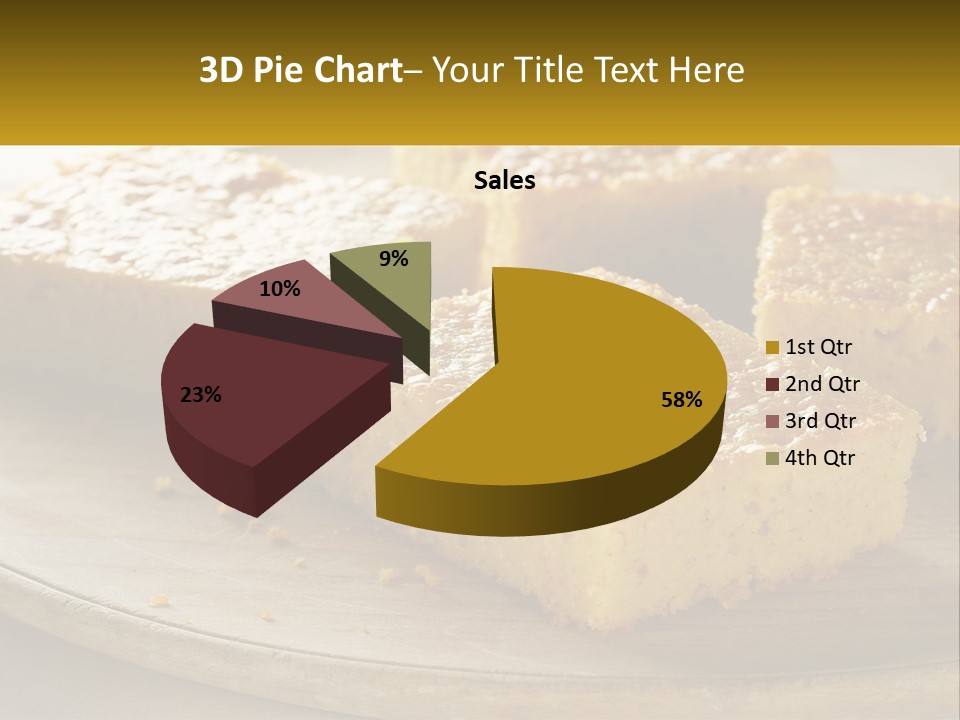 A Wooden Plate Topped With Pieces Of Cake PowerPoint Template