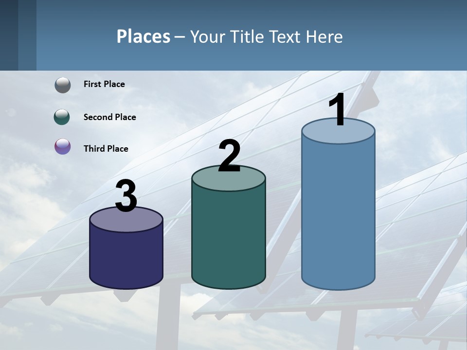 A Row Of Solar Panels On A Sunny Day PowerPoint Template