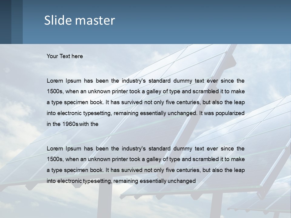 A Row Of Solar Panels On A Sunny Day PowerPoint Template