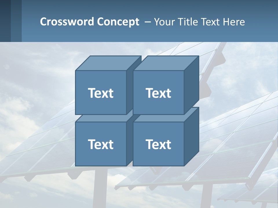 A Row Of Solar Panels On A Sunny Day PowerPoint Template
