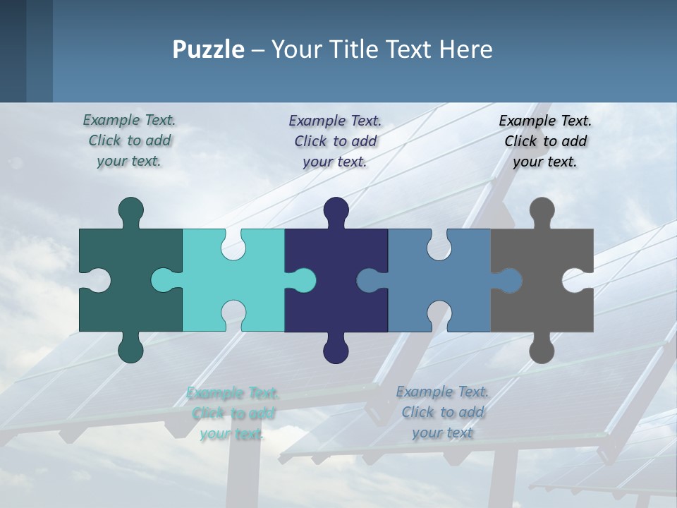 A Row Of Solar Panels On A Sunny Day PowerPoint Template