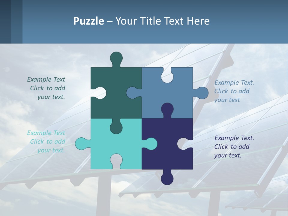 A Row Of Solar Panels On A Sunny Day PowerPoint Template