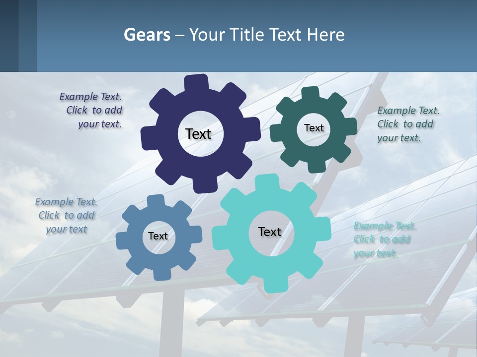 A Row Of Solar Panels On A Sunny Day PowerPoint Template