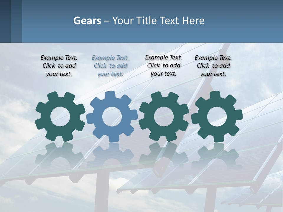 A Row Of Solar Panels On A Sunny Day PowerPoint Template