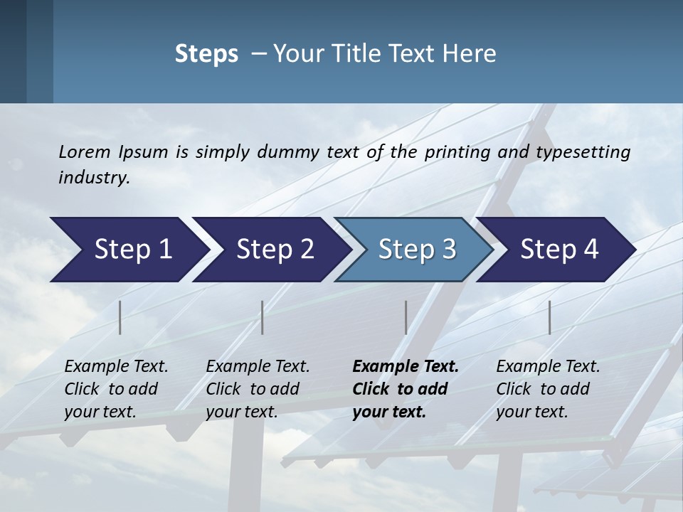A Row Of Solar Panels On A Sunny Day PowerPoint Template