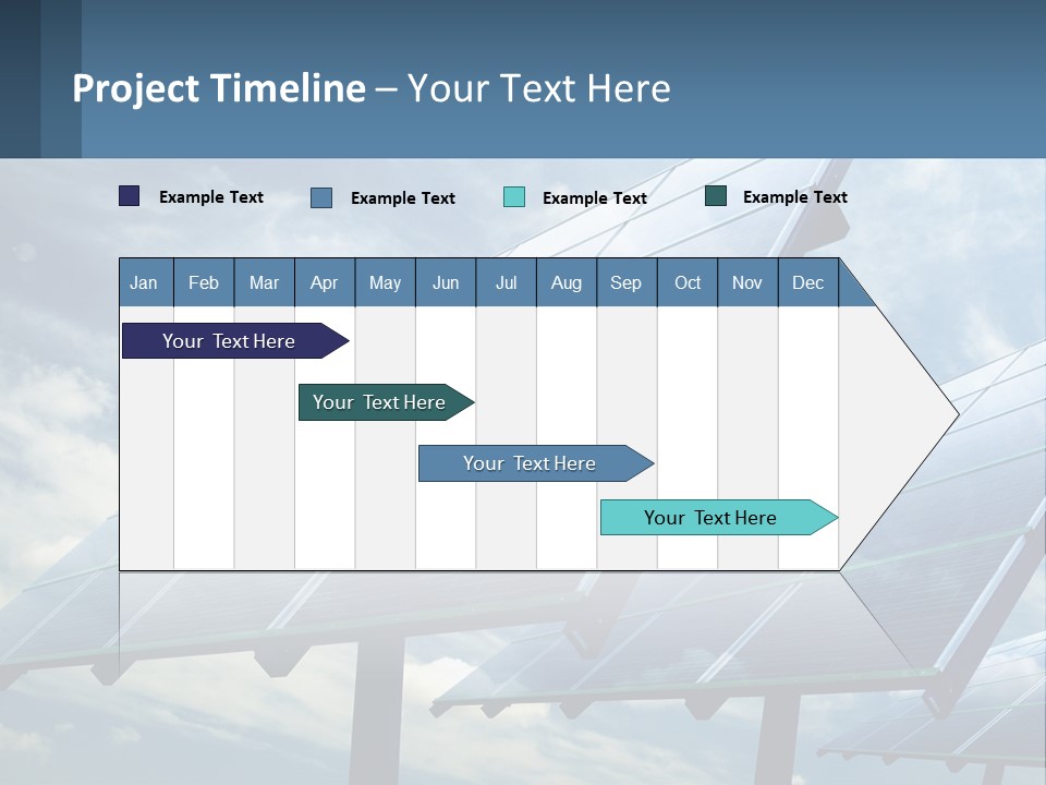 A Row Of Solar Panels On A Sunny Day PowerPoint Template