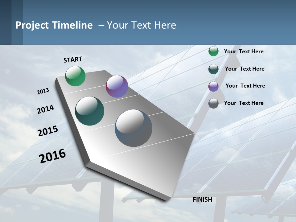 A Row Of Solar Panels On A Sunny Day PowerPoint Template