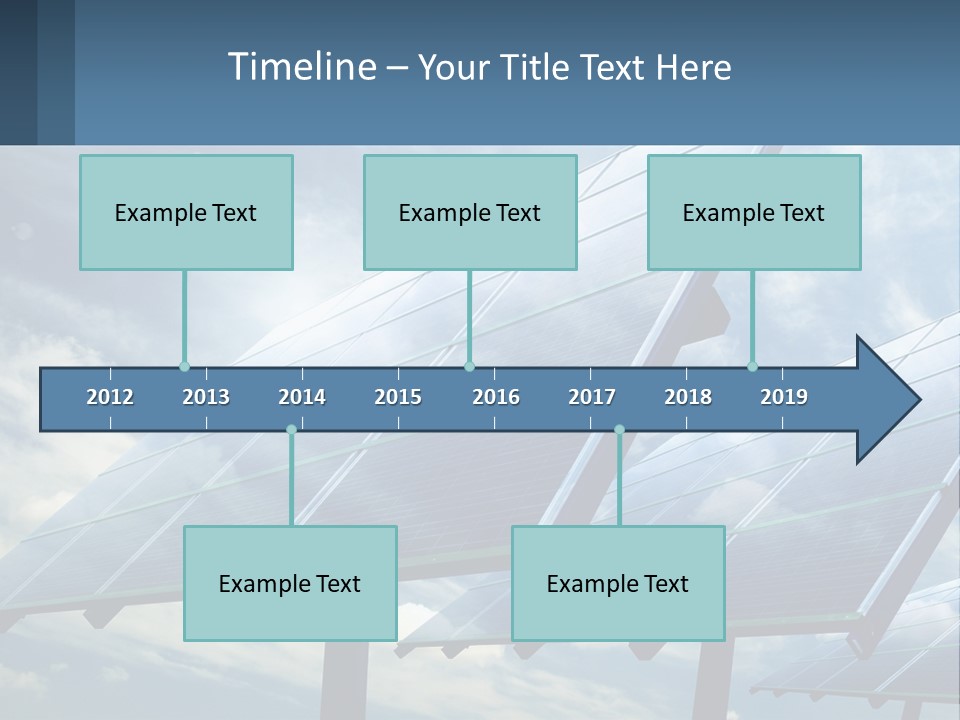 A Row Of Solar Panels On A Sunny Day PowerPoint Template