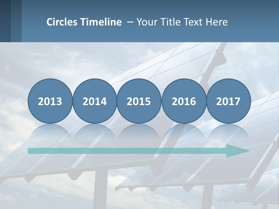 A Row Of Solar Panels On A Sunny Day PowerPoint Template