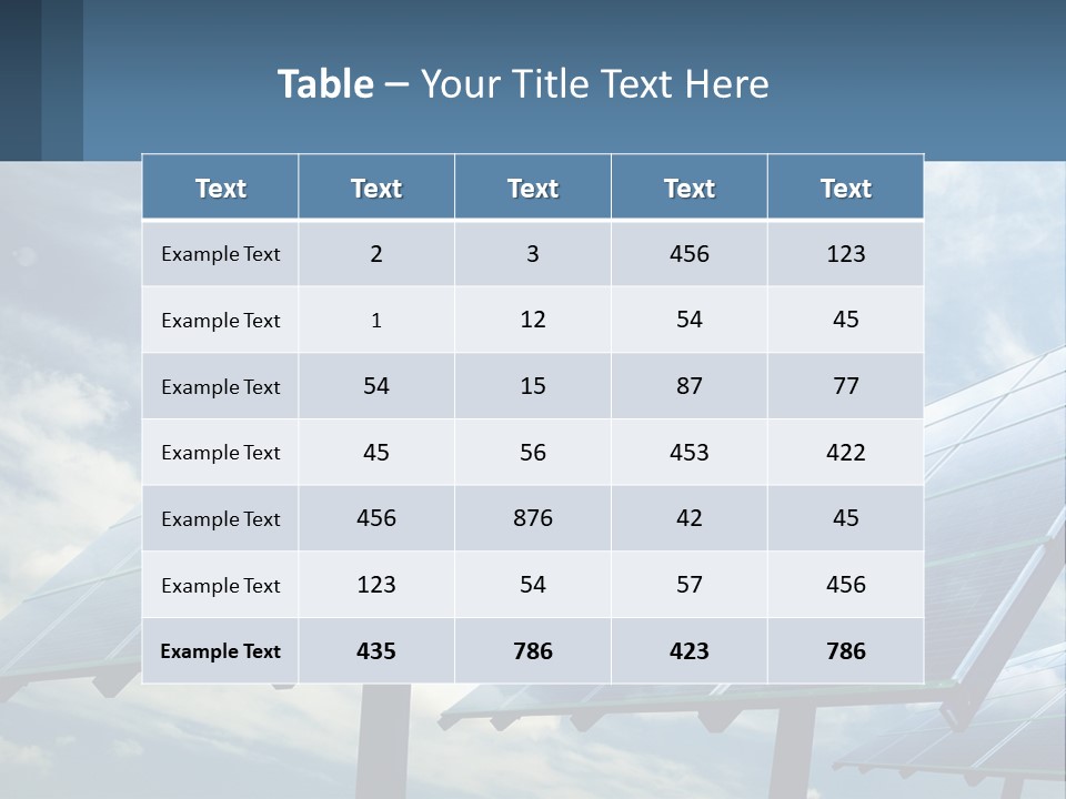 A Row Of Solar Panels On A Sunny Day PowerPoint Template